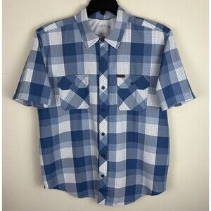 Men’s Orvis Button Down Shirt / Short Sleeve / Plaid / Size Large